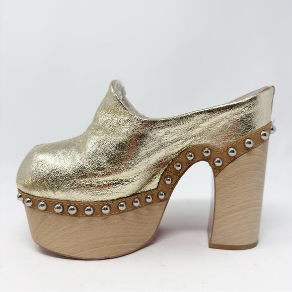 Christian Louboutin Joan Genuine Shearling Lined Platform Clogs EU 37 - Picture 7 of 12